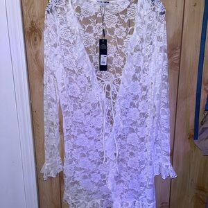 Fashion Nova White Lace Mini Dress